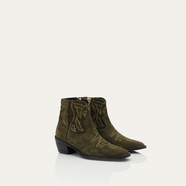 Bronze Suede Vivienne Boots