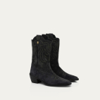 Bottes en Suede Lucienne Gris Foncé Perle