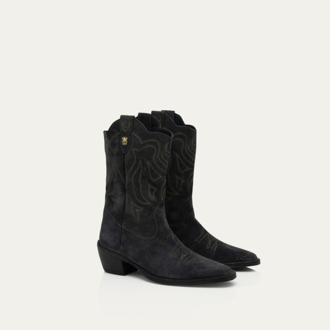 Dark Pearl Grey Suede Lucienne Boots