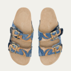 Patchwork Denim Fabric Odette Sandals