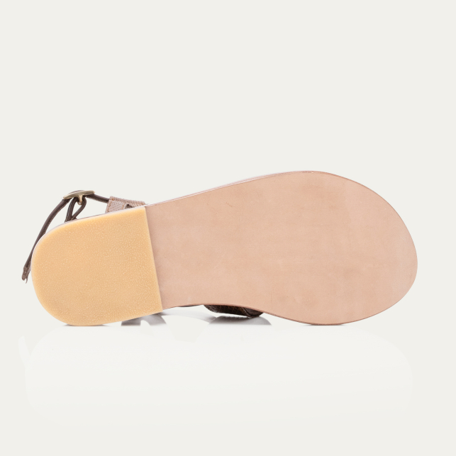Sandales Cuir et Cobra Hariette Marron