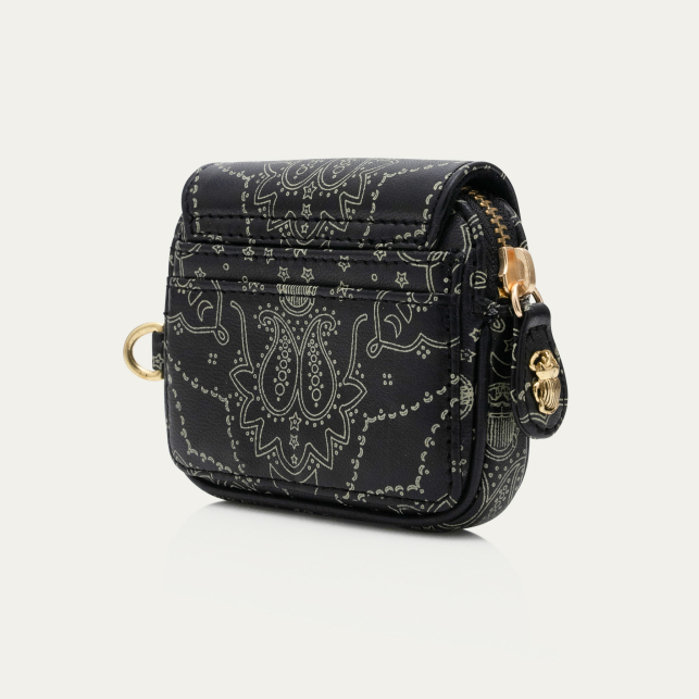 Black Printed Bandana Nappa Leather Karl Coin Holder