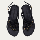 Sandales Cuir et Cobra Hariette Noires