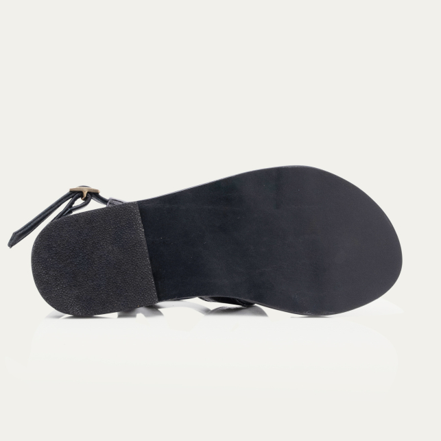 Sandales Cuir et Cobra Hariette Noires