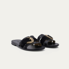 Sandales Cuir Violette Mix Noires