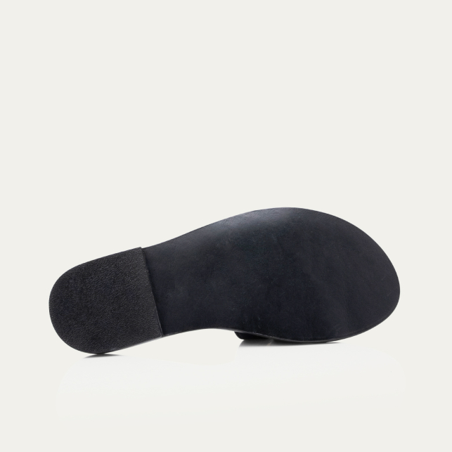 Sandales Cuir Violette Mix Noires