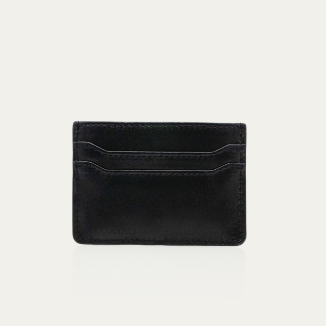 Black Nappa Leather Cardholder Manu