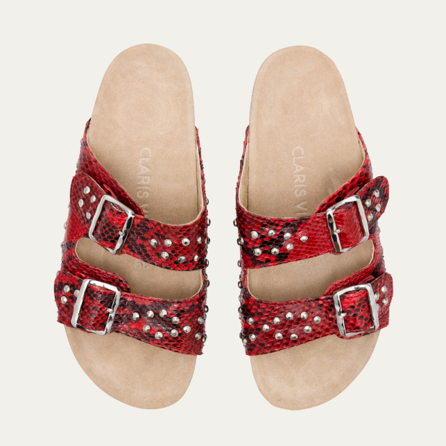 Sandales Python Odette Rubis