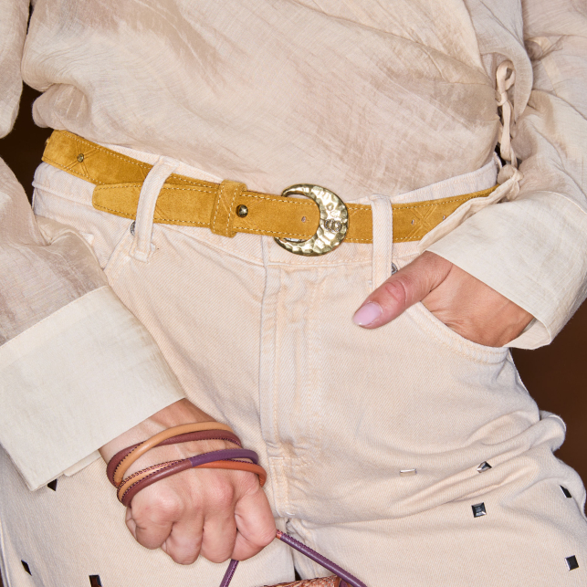 Baby Ceinture Suede Ambre Demi Lune Or