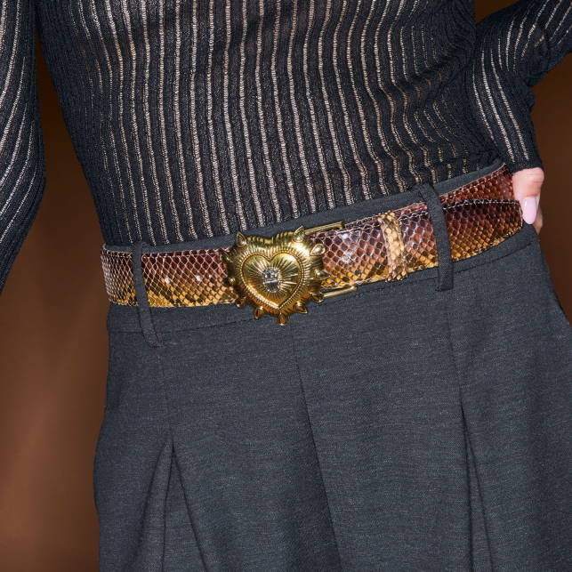 Ceinture Python oeil de Tigre Boucle Ex-Voto