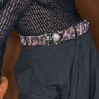 Leo Vintage Leather Silver Beetle Belt