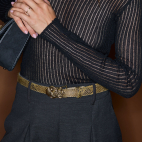 Kaki Python Gold Ginko Baby Belt