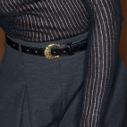 Baby Ceinture Cuir Vintage Noir Demi Lune Or