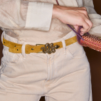 Baby Ceinture Suede Ambre Cloutée Serpent Doré