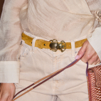 Baby Ceinture Suède Ambre Cloutée Scarabée Or