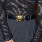 Ceinture Cuir Noir Vintage Ex Voto