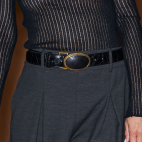 Ceinture Cuir Noir Vintage Dallas Or