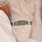Pearl Grey Embossed Nubuck Ginko Belt
