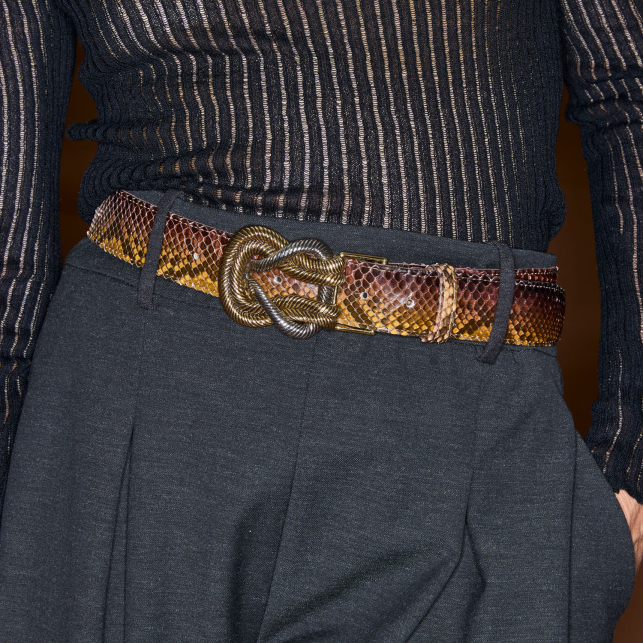 Ceinture Python Oeil de Tigre Noeud