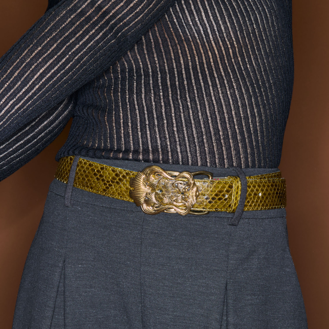 Ceinture Python Kaki Foncé Ginko