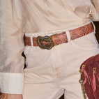 Ceinture Python Cuivre Délavé Noeud