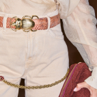 Ceinture Python Cuivre Délavé Scarabée Or