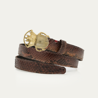 Baby Ceinture Python Oeil de Tigre Scarabée Or