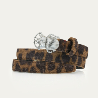 Baby Ceinture Cuir Leo Vintage Scarabée Argent