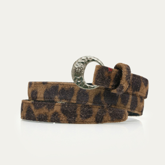 Baby Ceinture Cuir Leo Vintage Demi Lune Argent