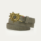 Grey Embossed Croco Leather Ex-Voto Baby Belt