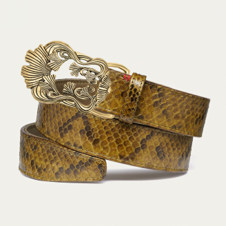 Ceinture Python Kaki Foncé Ginko