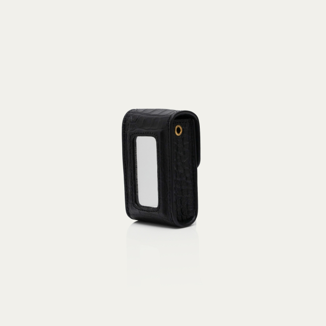Black Embossed Croco Dita Lipstick Case