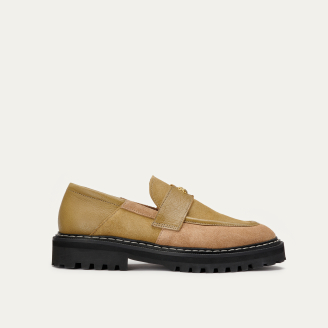 Grege Olive Leather Mia Moccasins