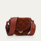 Padded Brick Velvet Victoria Bag