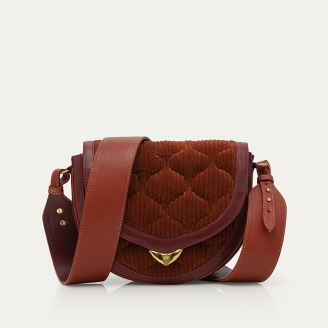 Padded Brick Velvet Victoria Bag