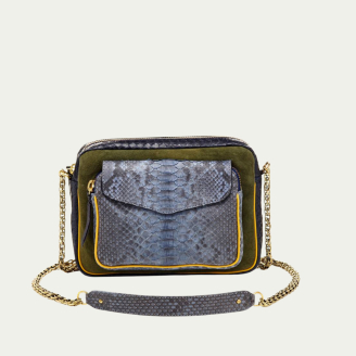 Sac Python Big Charly Tricolore Denim Chaîne