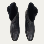 Bottes en Cuir Lucienne Noir Brodé