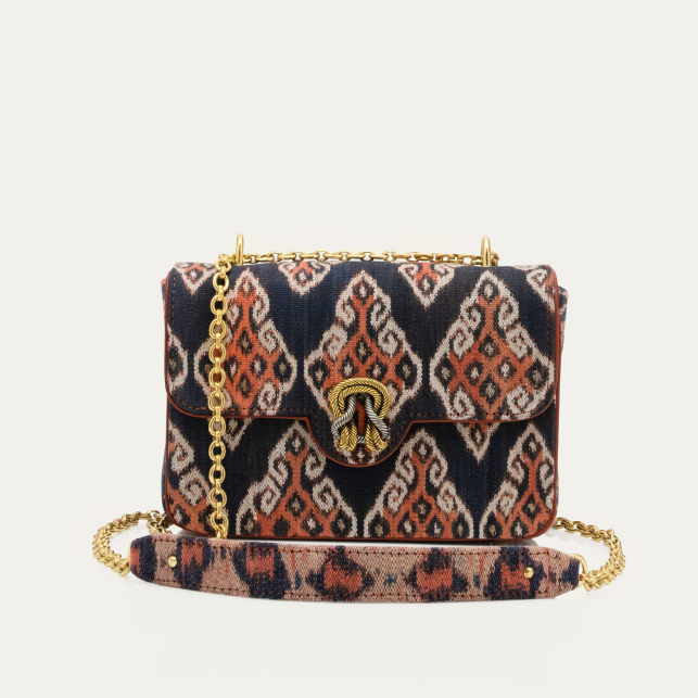 Red and Blue Vintage Fabric Ava Medium Bag