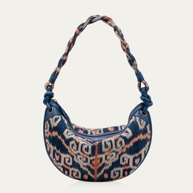 Red and Blue Vintage Fabric Big Chris Bag