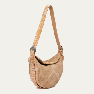 Sac Veau Velours Estelle Sable Blanc