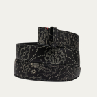 Ceinture Cuir Nappa Noire Bandana