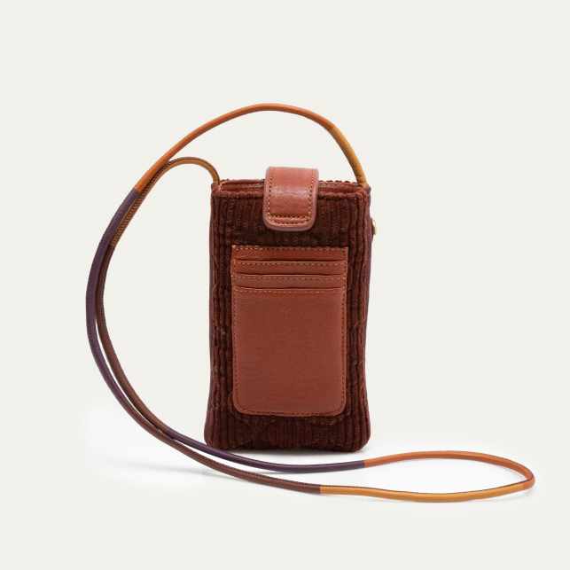 Etui a Telephone Tissu Double Marcus Brique Matelassée