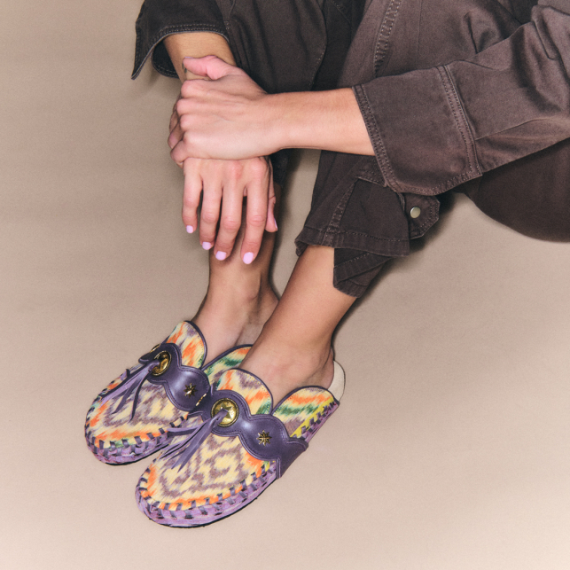 Mules Georgette Tissu Lasso