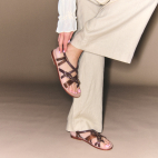 Sandales Cuir et Cobra Hariette Marron