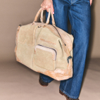 White Sand Suede Vito Travel Bag