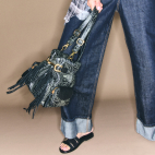 Sac Seau Cuir Lola Cuir Noir Imprimé Bandana