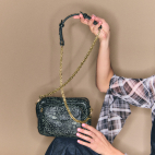 Black printed bandana nappa leather Charly Bag