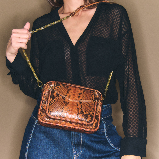 Sac Python Charly Marron Moka