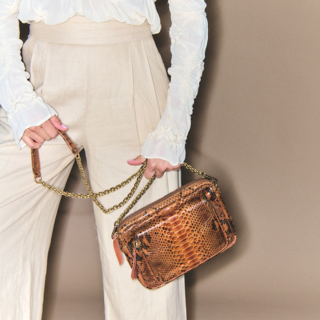 Sac Python Big Charly Marron Moka Chaîne
