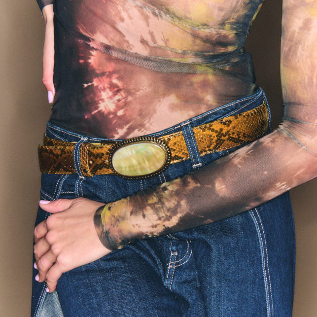 Ceinture Python Ranch Dallas Nacre
